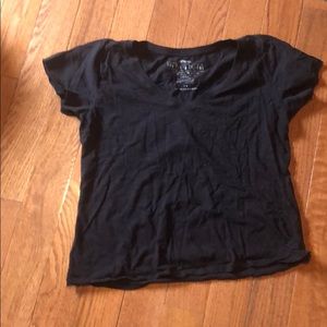 Plain black v-neck t-shirt